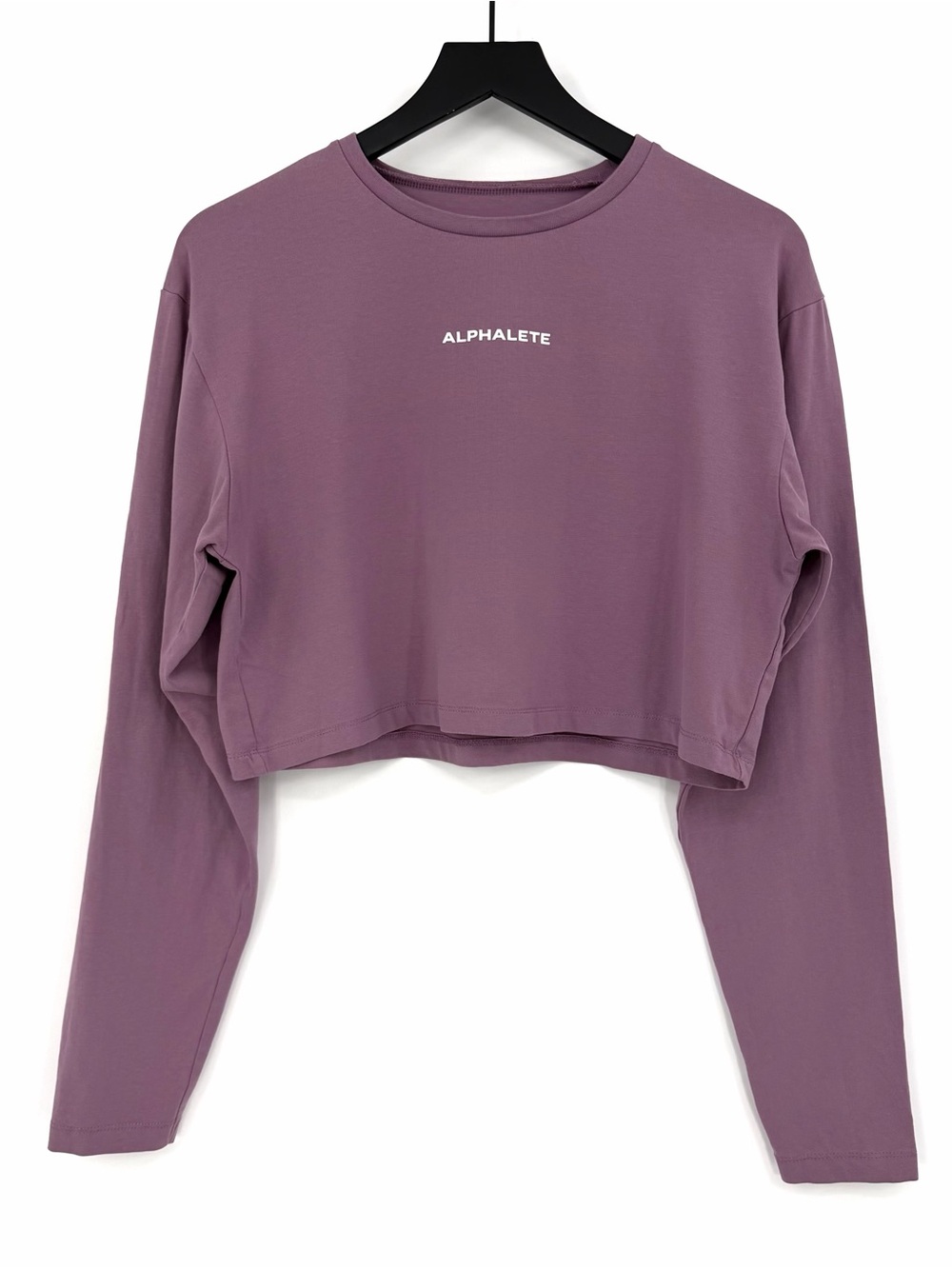 ALPHALETE Long Sleeve Cropped Shirt Purple M